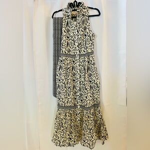 Elizabeth James Bonnie Dress XS Floral Pearl Button Midi NWT $350